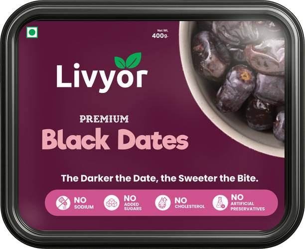LIVYOR Black Dates | Khajur | Khajoor khajuri Dry Fruits Dates