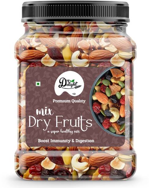 DRYDELIGHT Organic Premium Mix Dry Fruit | Healthy & Tasty | Almonds, Cashews, Raisins, Apricots, Kiwi, Assorted Seeds & Nuts