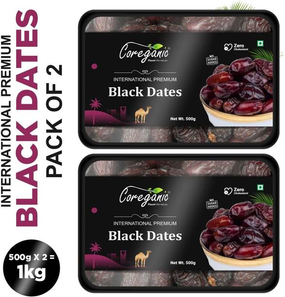 Coreganic 100 % Natural International Premium Black dates (Khajoor) Dates