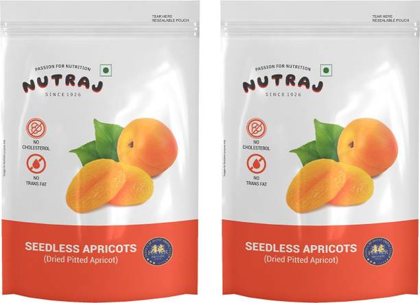 Nutraj Dried Apricots 400g (200g x 2), Dried Pitted Seedless Apricots, Dry Fruits Apricots