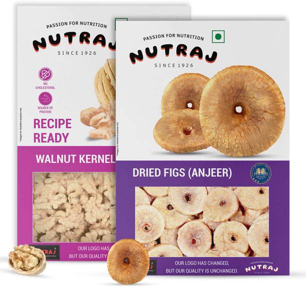 Nutraj Dry Fruit Combo Pack Dried Figs 250g (Anjeer), Walnut Kernels 250g (Akrot Giri), Figs, Walnuts