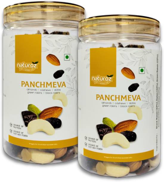 Naturoz Panchmeva - Dry Fruit Mix - Almond, Cashew, Dates,Black Raisin,Green Raisin 800g