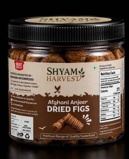 SHYAM HARVEST AFGANI ANJEER PACK OF 1000GM I TASTY AND HEALTHY DRIED Figs 1 x 1000 g