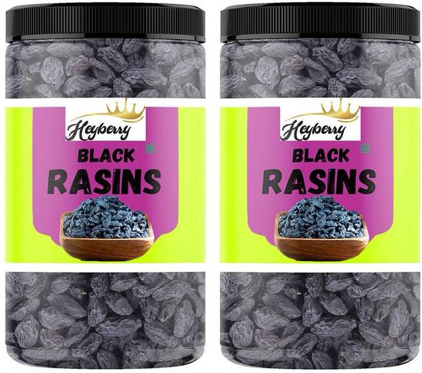 Heyberry Premium Natural Black Kishmish 1Kg, Black Raisins