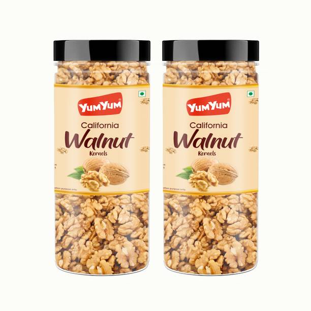 YUM YUM California Walnut Kernels 300g, Akhrot Giri Dry Fruits (Pack of 2-150g Jar Each) Walnuts