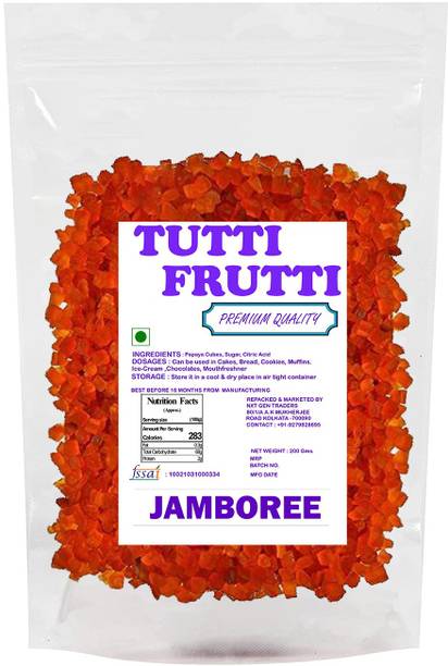 JAMBOREE Tutti Frutti Cherry Red Tutti Frutti for Cakes Cookies Decoration Cherries 200 g
