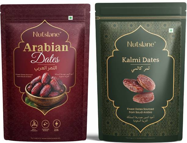 Nutslane Premium Dates Combo of Arabian & Kalmi Dates 400g Dates