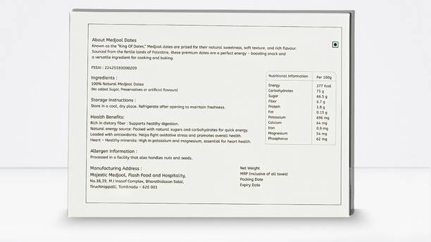 Majestic Medjool Ajwa Dates – Premium Soft & Holy Dates from the Middle East | Natural,500g Dates