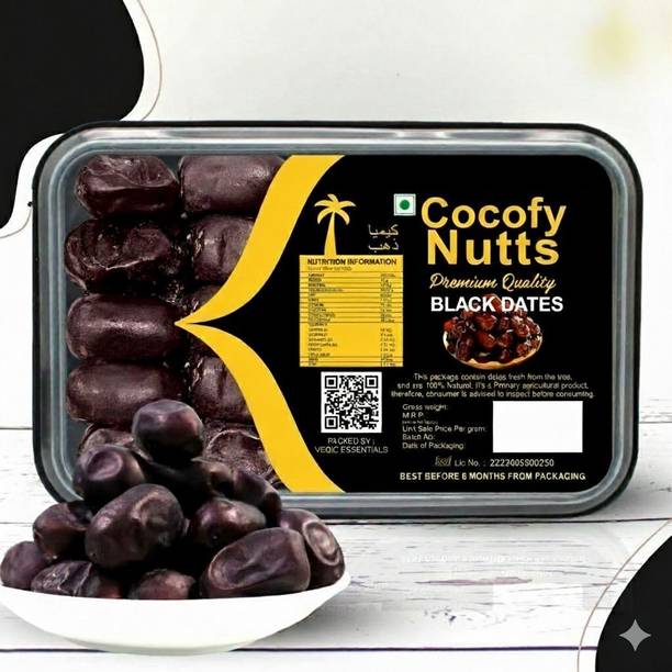 Cocofy Nutts Black Dates Soft Dates Premium Organic Handpicked Khajoor Soft Dried Dates