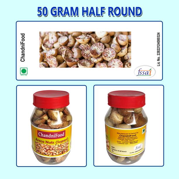 ChandniFood Areca Nuts,Betel Nuts,Supari,Mouth freshner (50Gm Half Round) Cashews
