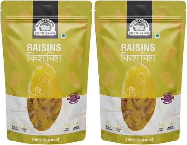 WONDERLAND Foods(Device) Premium Plain Raisins Kishmish, 400g Pack of 2 (200g Each) Raisins
