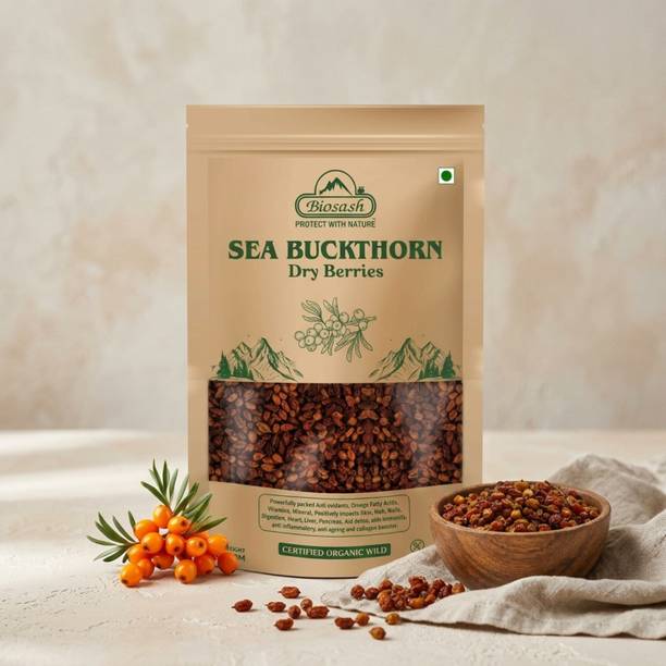 BIOSASH Sun Dried Seabuckthorn Berries With Vitamins & Omega 3 6 7 & 9 Filbert Nuts