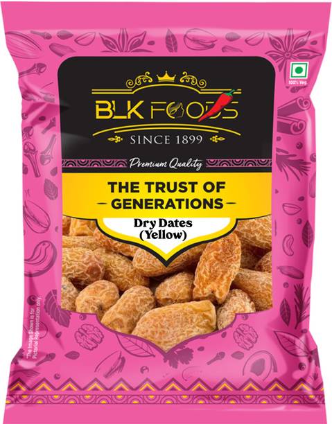BLK FOODS Select Dates Dry Yellow | Sukha Khajoor (Chuara) Dates