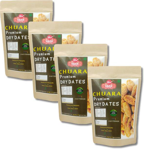 DADA Dry Dates_1000gm (chhohara or kharek)Pack of 4 Yellow dates (Chuara) (250g X 4) Dry Dates
