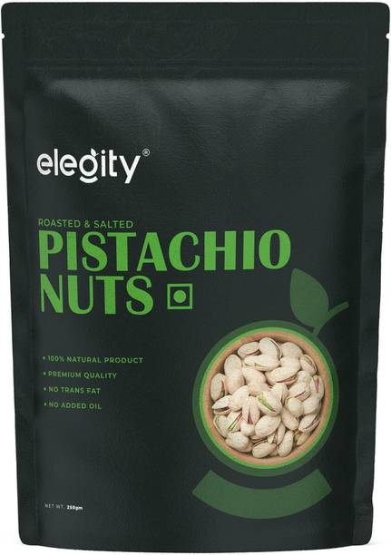Elegity Salted Pistachios - Pouch ( 250 gm) | Namkeen Pista Dry Fruit Pistachios