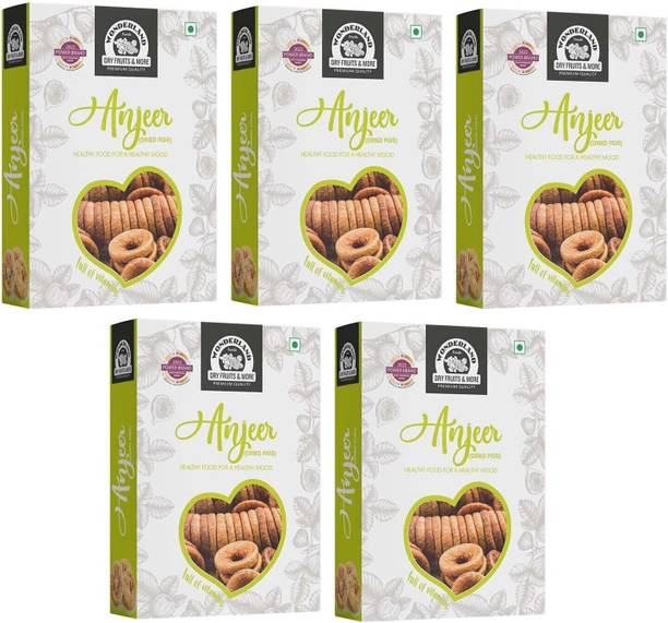 WONDERLAND Foods Anjeer(Dried Figs)1Kg-Pack of 5(200g Each) Figs