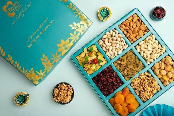 Brown tree Hamper-9p|Dry Fruit GiftHamper|Unique Gifts|Gift Packs For Diwali|Corporate Gift
