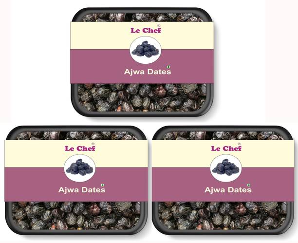 Le cHef Premium Ajwa Dates | Original & Rich Khajoor | Combo Pack Of 3 |Saudi Dates| Dates