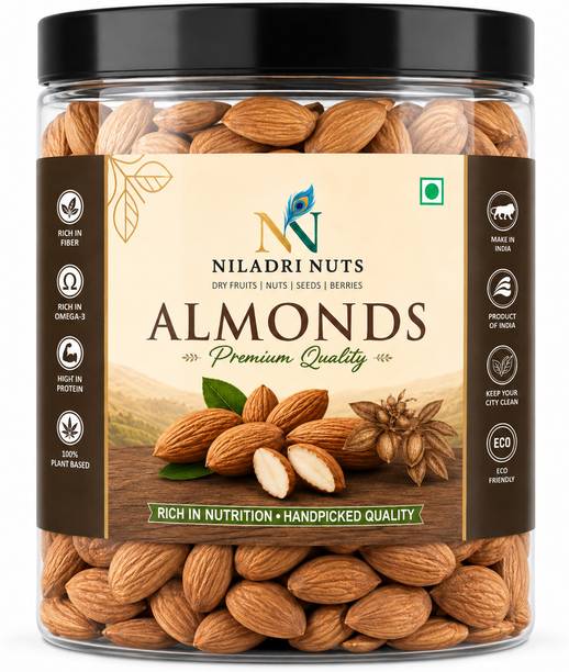 niladri nuts Premium Almonds | Handpicked Badam | Crunchy, Nutritious & Healthy Dry Fruits Almonds