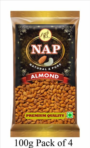 Nap Premium Quality 100% Natural Almonds 100g Pack of 4 (100g X 4) Almonds