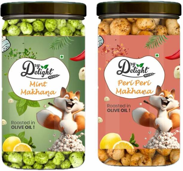 DRYDELIGHT Mint Makhana and Peri Peri Makhana Combo Pack | Roasted in Olive Oil Fox Nut
