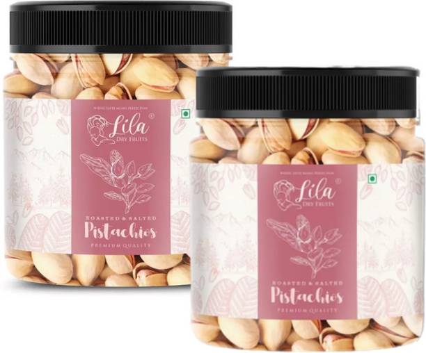 लीला ड्राई फ्रूट्स सॉलटेड पिस्ता 500*2 GMS ज़ार | नमकीन पिस्ता 500*2 GMS ज़ार