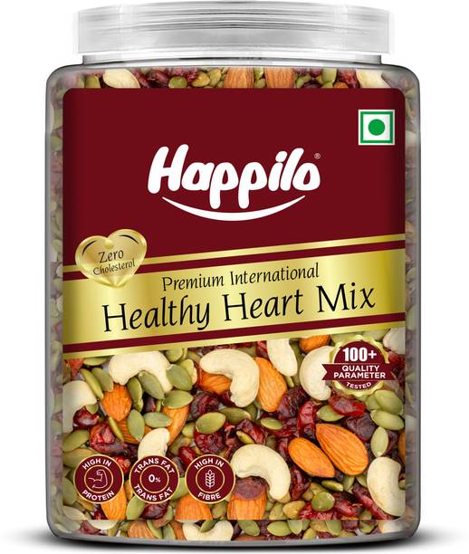 Happilo Premium Healthy Heart Mix Jar, Salted pumpkin, Almonds, Cranberries, Cashews, Amla