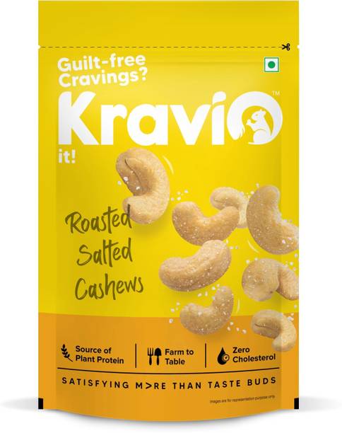 Kravio Roasted Crunchy Salted Cashew Nuts, Healthy Snacks Protein Dry Fruits