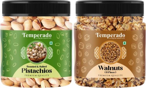 Temperado Pistachios (100gm) & Walnuts(100gm) Combo | Pista Akhrot Combo Pistachios, Walnuts