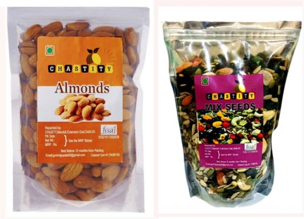 Chastity Premium Quality Dry Fruits Combo Almond, Mix dry fruits (2 x 500 g) 1Kg
