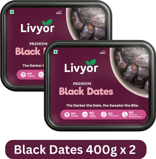 LIVYOR Black Dates | Khajur | Khajoor Dry Fruits Dates