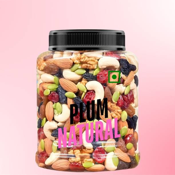 Plum Natural Mix Dry Fruit | Panchmeva | Mixed Dry Fruit | 250GM | JAR | Almonds, Cashews, Raisins, Dry Dates, Pistachios, Figs, Kiwi, Assorted Fruits & Nuts