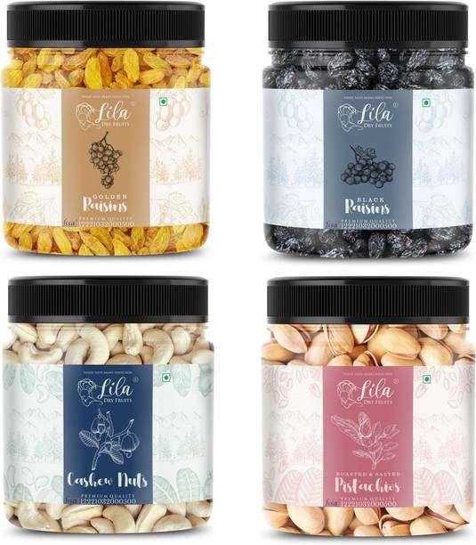 lila dry fruits Kaju Pistaa Kishmish Kali Kishmis | Healthy and Tasty Perfect for Gifting Almonds, Pistachios, Raisins, Apricots