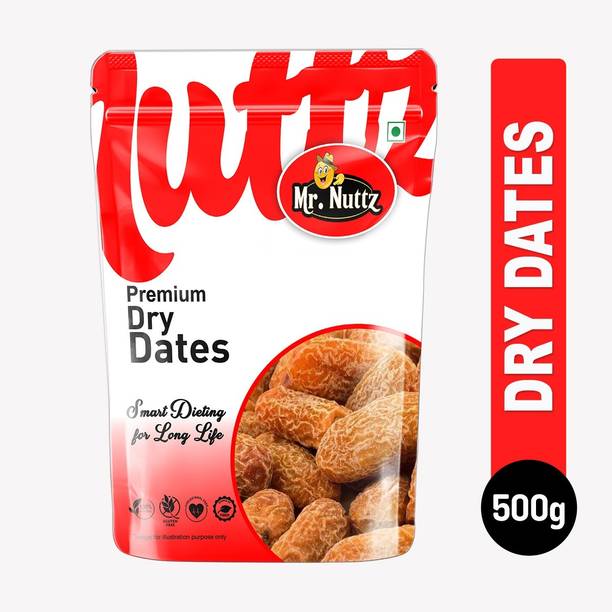 Mr.Nuttz Premium Dates (Dry Yellow Dates/ Peela Chuara, Khajoor 500g) - Dry Dates