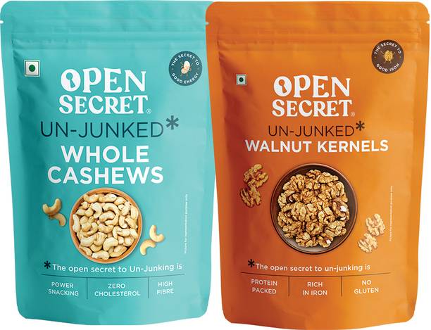 OPEN SECRET Whole Cashews & Walnut Kernels Assorted Nuts