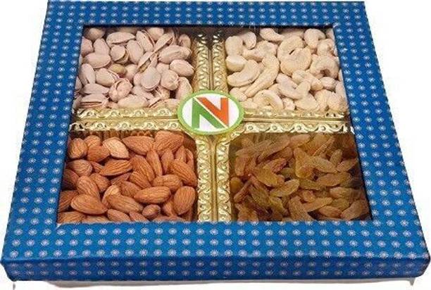 Nature Vit Dry Fruits Gift Pack, 400gms [Cashew, Almonds, Pistachios & Raisins] [For Occasion like Rakhi, Diwali, New Year, Wedding, & Many More] Cashews, Almonds, Pistachios, Raisins