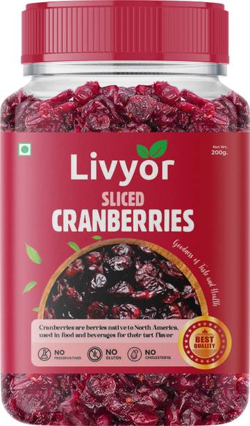 LIVYOR Premium Sliced Cranberry | Natural Dried Cranberries