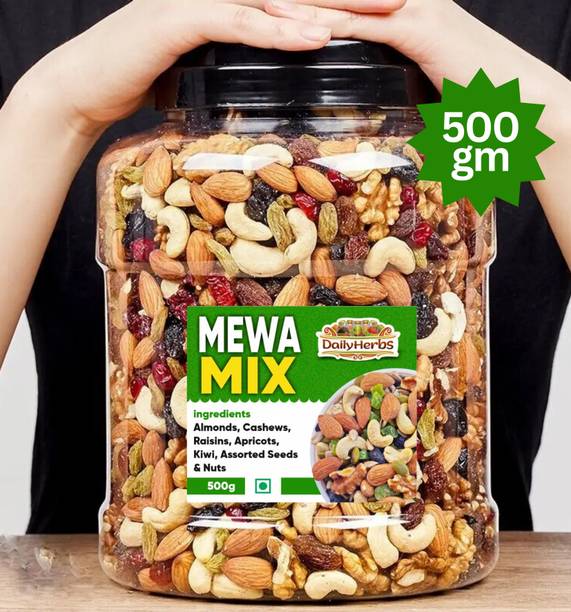 DAILYHERBS Mix Dryfuits | Mewa Mix | 500gm| Almonds, Raisins, Cashews, Apricots, Dates, Apricots, Gooseberry