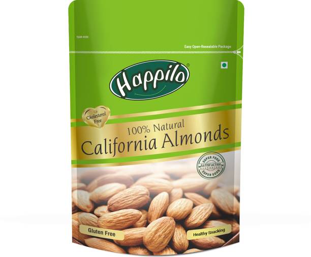 Happilo 100% Natural Premium Californian Almonds Badam Giri Natural & Healthy Rich Flavor Snack Healthy Protein Boost Antioxidant Vitamin E, Fiber Almonds