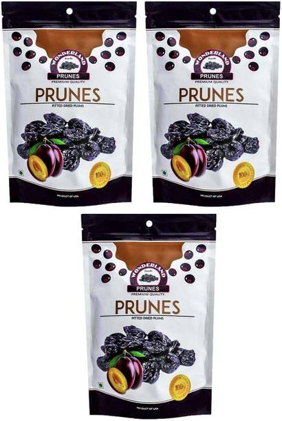 WONDERLAND Foods(Device) Dried Pitted Prunes 600gm (Pack of 3 * 200g Each) Prunes