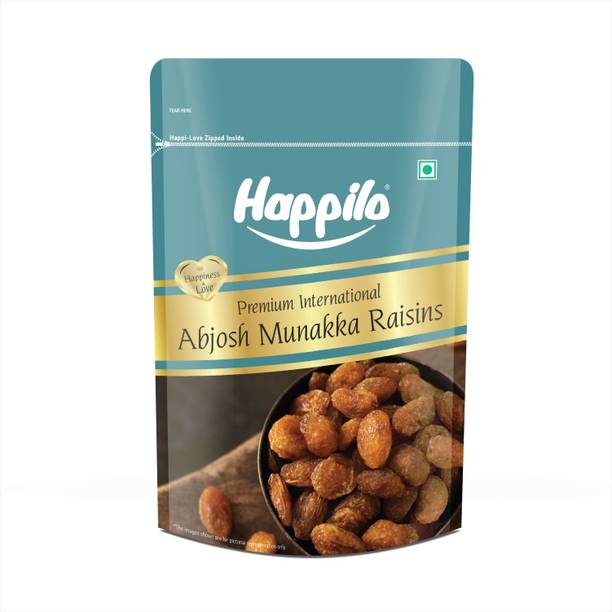 Happilo Premium Abjosh, Natural Munakka Dry Fruits Large Golden Raisins, Healthy Snack Raisins
