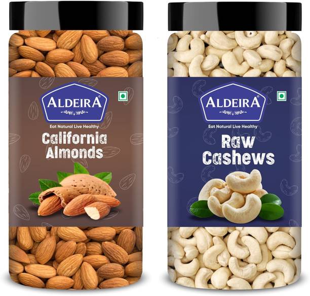 Aldeira Natural Dry Fruits Combo Almonds 200gm + Cashews 200gm (200g Each) Almonds, Cashews