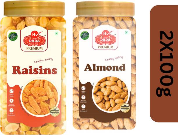DADA New Special Dry Fruits Combo Pack of Badam and Kismish 200Gm Almonds, Raisins