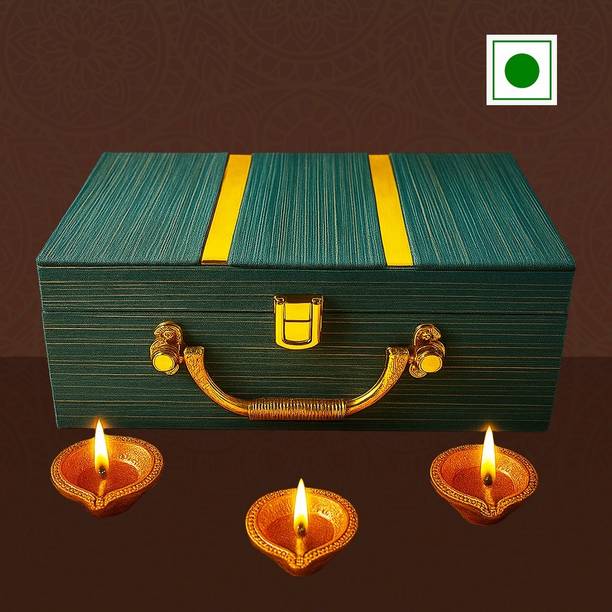 Purevida Premium Dry Fruits Gift Box | Green Elegance Box | Festive & Corporate Gifting Almonds, Raisins