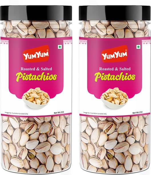 यम यम प्रीमियम रोस्टेड एंड सॉलटेड पिस्ता 500g ( पैक ऑफ 2 - 250g ईच)