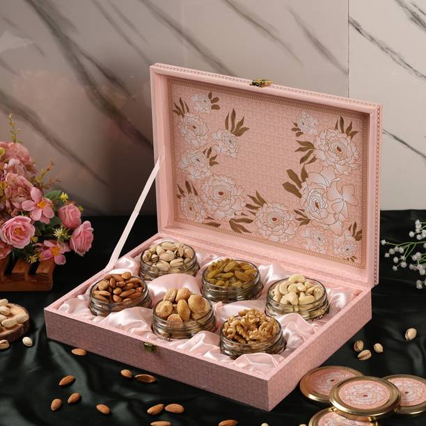 Sonature |Flower Genda | Dry Fruits Gift Pack, Festival Corporate Diwali Gift Hamper| Cashews, Almonds, Pistachios, Raisins, Walnuts, Apricots