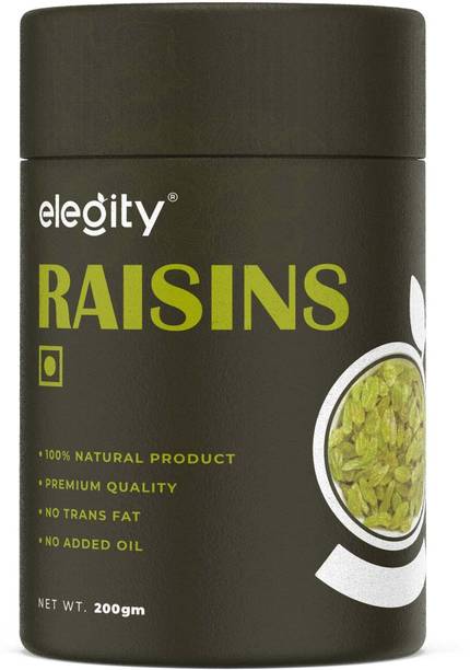 Elegity Seedless Raisins -Papertube Kishmish (200 gm)| Dried Grapes Raisins