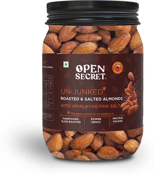OPEN SECRET Premium Roasted and Salted California Almonds Badam - High Protein Dry Fruit Almonds