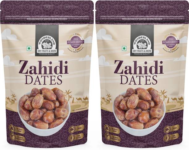 WONDERLAND Foods - Dry Fruits Zahidi Dates 1Kg (500g X 2) Pouch | Soft Khajoor Dates