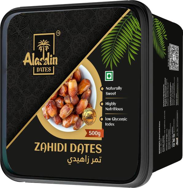 अलादीन डेट्स प्रीमियम ड्राइड जाहिदी डेट्स 500 ग्राम, खजूर/खजूर ड्राई फ्रूट्स